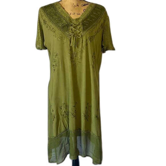 100% VISCOSE Made in India Tunic Lace Uo Dress Summer Dress - Picture 1 of 11